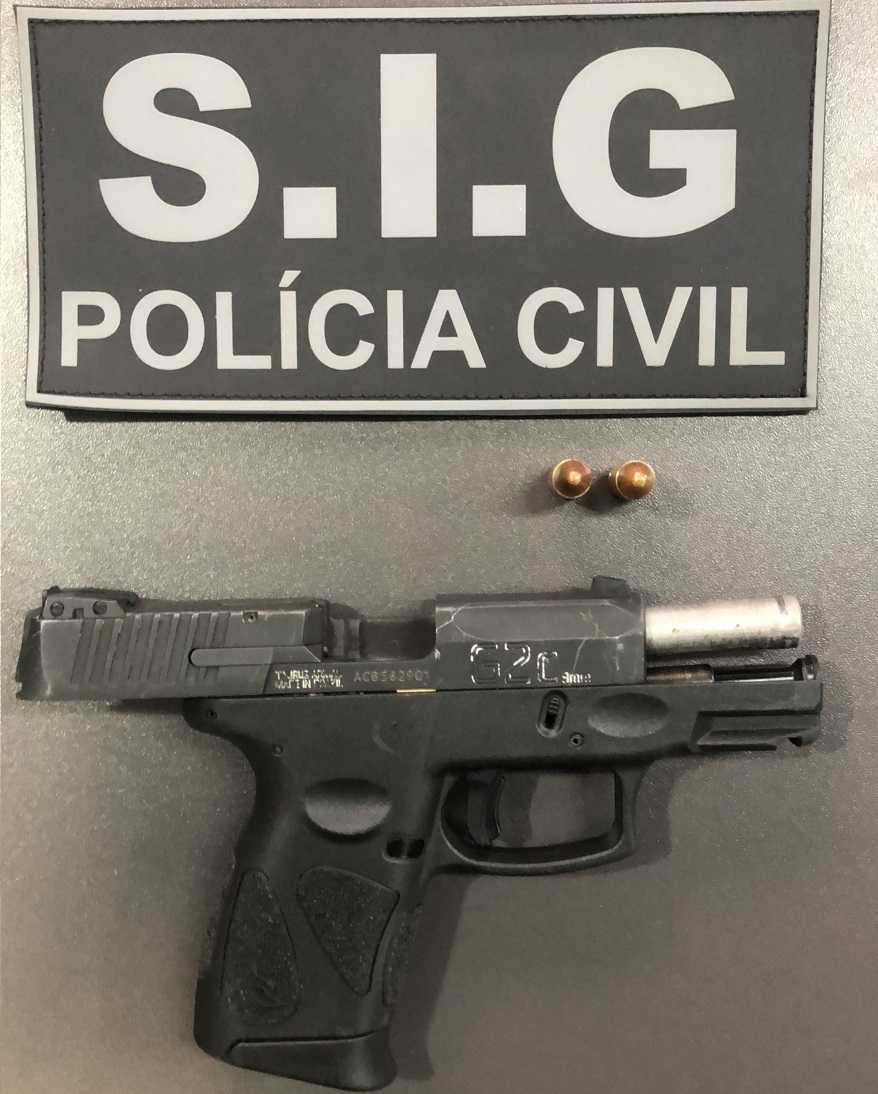 Arma utilizada pelo suspeito foi apreendida - Foto: Polícia Civil/Divulgação  